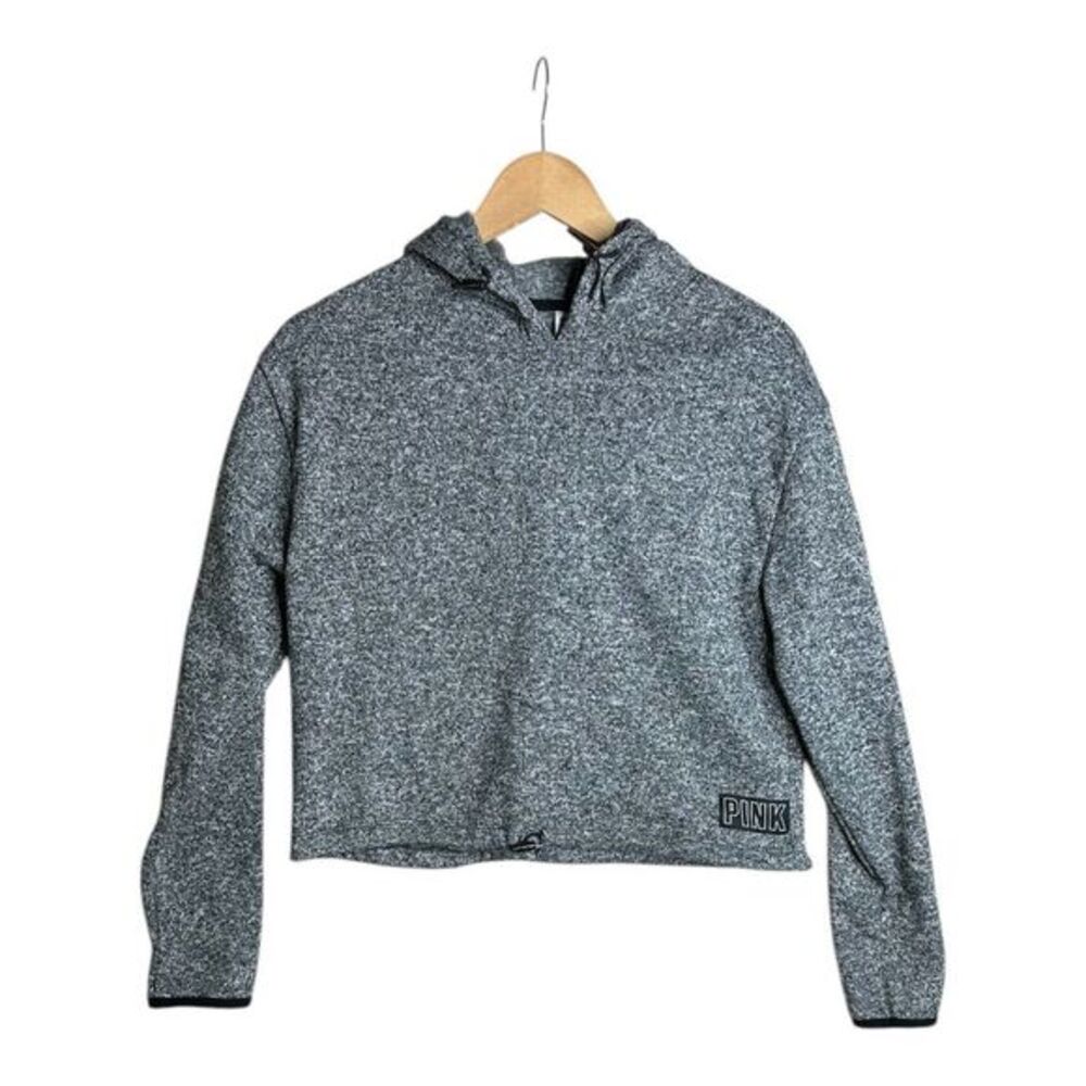 PINK Victoria's Secret Crop Hoodie Gray Size XS Drawstring